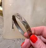 Vintage zilverkleurige geëtste armband slavenarmband boho, Sieraden, Tassen en Uiterlijk, Armbanden, Ophalen of Verzenden, Zo goed als nieuw