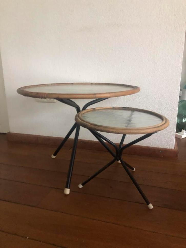 Vintage Rohe Noordwolde Tafeltje Jaren 60, Huis en Inrichting, Tafels | Bijzettafels, Zo goed als nieuw, Rond, Minder dan 45 cm