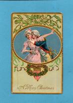 Mooie oude kerstkaart met Victoriaanse scene  N787 uit 1910, Verzamelen, Verzenden, Voor 1920, Gelopen, Kinderen