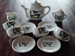 Poppentheeserviesje. Theeserviesje. Koe. Zwart. Blauw. Compl, Antiek en Kunst, Ophalen