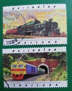 Thailand 2 pzs locomotives, Postzegels en Munten, Zuidoost-Azië, Verzenden, Gestempeld