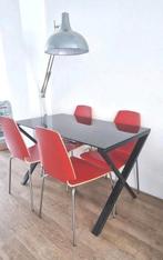 Mooie eettafel + stoelen + lamp, Ophalen, Zo goed als nieuw, Rond
