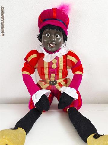Authentieke V&D etalage zwarte Piet pop - 60cm, rood/roze beschikbaar voor biedingen
