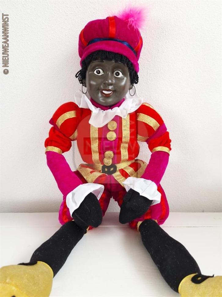 Authentieke V&D etalage zwarte Piet pop - 60cm, rood/roze, Diversen, Sinterklaas, Verzenden