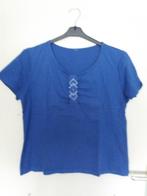 Een kobalt-blauw T-Shirt met diamant steentjes op de borst., Kleding | Dames, T-shirts, Gedragen, ?, Blauw, Maat 38/40 (M)