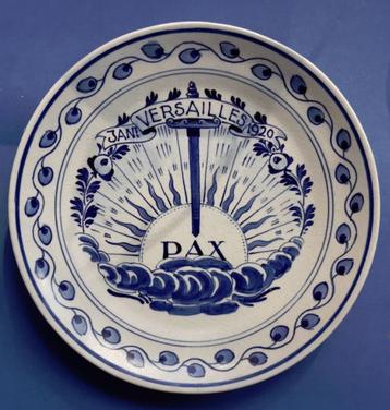 Porceleyne Fles 1920 De Vrede Getekend 18cm (8 Blauw WO-1 beschikbaar voor biedingen