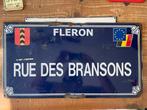 Emaille Straatnaambord Fleron - Rue des Bransons België, Ophalen of Verzenden