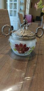 koekjestrommel Frans 1910 glas + metaal, Ophalen of Verzenden