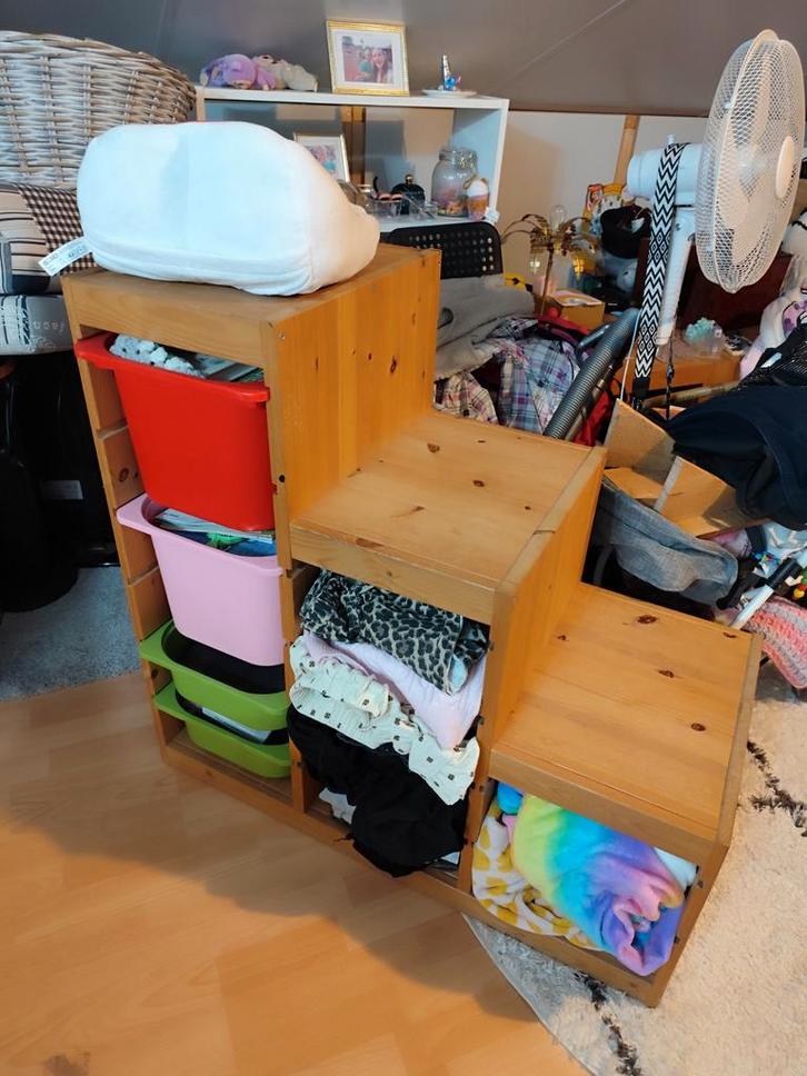Houten Trapkast met Opbergruimte, Kinderen en Baby's, Kinderkamer | Commodes en Kasten, Gebruikt, Kast, Minder dan 90 cm, 75 tot 100 cm