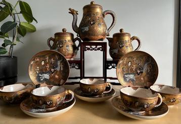 Antiek Japans SATSUMA Hododa thee servies draak Japan beschikbaar voor biedingen