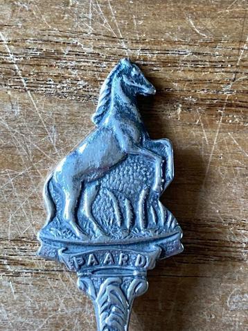 Vintage verzilverde theelepel Dierenbescherming Paard beschikbaar voor biedingen