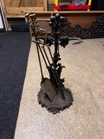 Smeedijzeren haardset, Ophalen of Verzenden, Gebruikt, Vrijstaande haard, Houthaard