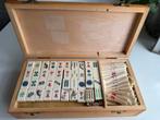 Vintage Mahjong Set van been Bamboe majong, Een of twee spelers, Ophalen of Verzenden, Gebruikt