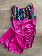 Turnpakje + broekje roze glitter velours, Ophalen of Verzenden, Gebruikt, Meisje