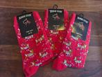 Nieuw, 3 paar rode rendier sokken maat 36- 42., Ophalen of Verzenden, Nieuw
