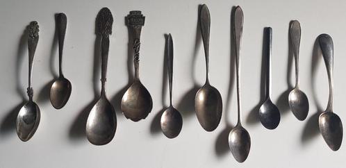 24 lepeltjes verzilverd en zilver diverse soorten en aantall, Antiek en Kunst, Antiek | Bestek, Ophalen of Verzenden