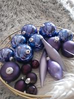 18 DIVERSEN KERSTBALLEN KLEUR LILA VAN GLAS NU ALLES 8 EURO, Ophalen of Verzenden, Zo goed als nieuw