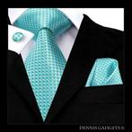 Dennis Gadgets: 100 % zijden stropdas ( 3 delig !! ) DG 3230, Nieuw, Met patroon, Blauw, Ophalen