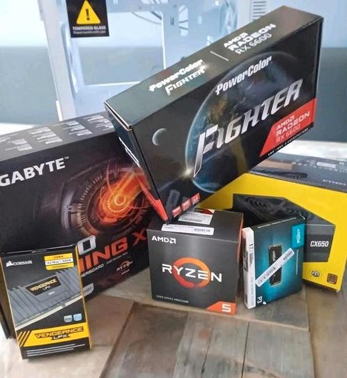 Gaming pc AMD ryzen 5 5600x AMD radeon rx 6600, Computers en Software, Desktop Pc's, Zo goed als nieuw, SSD, 32 GB, Met videokaart
