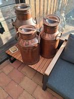 Oude melkbussen van koper.De maten 2van 55cm en een van cm, Tuin en Terras, Tuinwanddecoratie, Ophalen of Verzenden, Gebruikt