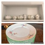 Leuk bloemtjes servies met groen randje, Ophalen, Overige stijlen, Kop(pen) en/of Schotel(s)