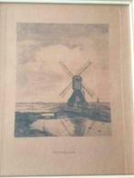 Ets Willem Steelink, poldermolen titel watermolen, Antiek en Kunst, Kunst | Etsen en Gravures, Ophalen
