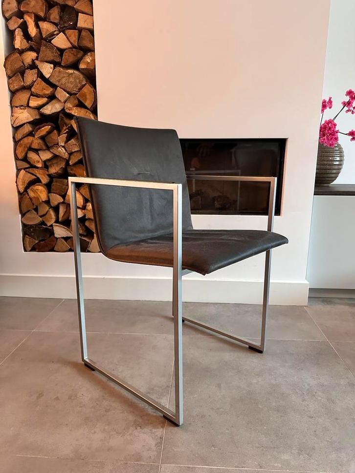 (8) Prachtige set Arco Frame design stoelen in warme tint., Huis en Inrichting, Stoelen, Zo goed als nieuw, Vijf, Zes of meer stoelen