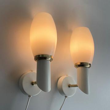 2 vintage design LAMPEN opaal Massive De Rupel Mid Century beschikbaar voor biedingen