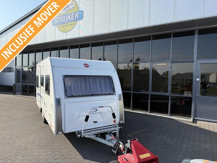 Bürstner Premio 435 TS Bed + Zit + WC + Mover 840KG, Caravans en Kamperen, Caravans, Bedrijf, tot en met 4, 750 - 1000 kg, Treinzit