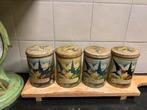 Brocante set oude blikken, met zwaluw motief, Antiek en Kunst, Ophalen of Verzenden