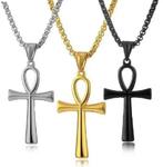 Lange Ankh ketting goud, zilver of zwart, Sieraden, Tassen en Uiterlijk, Zwart, Nieuw, Ophalen of Verzenden, Info@sweet-one.nl