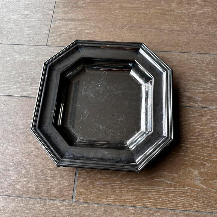 Vintage OLPI Zilveren Schaal achthoekig, Antiek en Kunst, Antiek | Schalen, Ophalen of Verzenden
