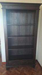 Koloniale Boekenkast met 2 Laden, Huis en Inrichting, Kasten | Boekenkasten, Ophalen, Gebruikt, Koloniaal, 50 tot 100 cm