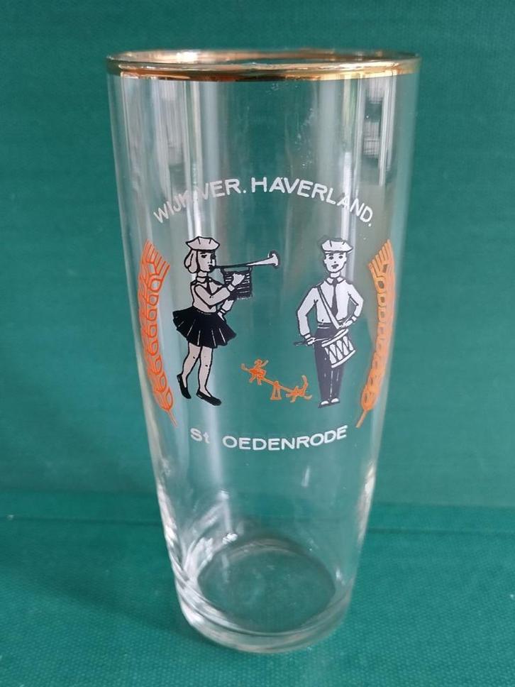 vintage bierglas Wijkvereniging Haverland Sint Oedenrode, Antiek en Kunst, Antiek | Glas en Kristal, Ophalen of Verzenden