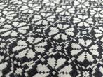 Vintage zwart wit geweven meubel stof 0.90 x 3.23 mtr (R7), Ophalen of Verzenden, Nieuw, 200 cm of meer, 30 tot 120 cm