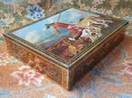 Mooi oud vintage koekjesblik uit Engeland met vossenjacht., Antiek en Kunst, Ophalen of Verzenden