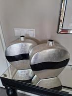 2x grote vazen vaas zilver zwart Eric kuster stil, Ophalen, Overige materialen, Zwart, Zo goed als nieuw