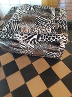 2 Poefen op Wieltjes + 2 Kussens - Dierenprint, Ophalen, Minder dan 50 cm, Gebruikt, Vierkant