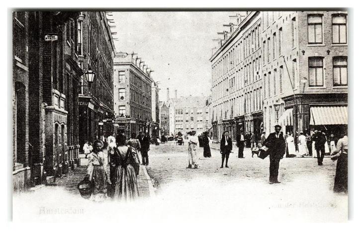 Amsterdam, v.d. Helststraat. Reprint Knoop. Opruimingskaart, Verzamelen, Ansichtkaarten | Nederland, Ongelopen, Noord-Holland