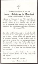 Elisabeth Clerx Nijmegen 1916 - 1957, Verzamelen, Bidprentje, Ophalen of Verzenden