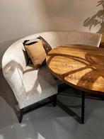 Crème kleurige ronde eetkamerbank, Ophalen, Nieuw, Hout