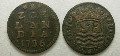 Zeeland Duit 1736, Postzegels en Munten, Munten | Nederland, Losse munt, 1 cent, Vóór koninkrijk, Ophalen of Verzenden