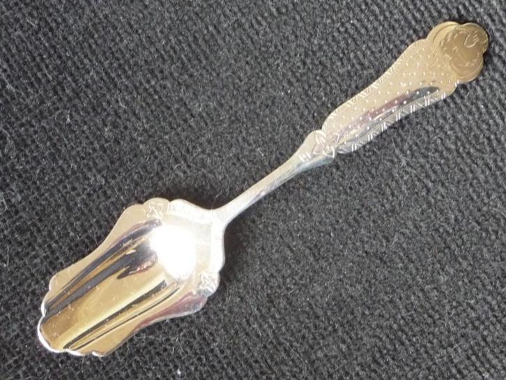 Biedermeier verzilverde suikerschep gemerkt 'SOLA 100' 'DE', Antiek en Kunst, Antiek | Bestek, Ophalen