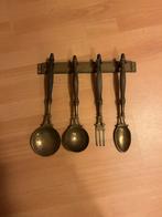 Decoratieve Kooklepels Messing & Hout met Wandrek, Ophalen of Verzenden