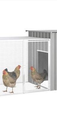 vidaXL Kippenhok met ren staal donker grijs, Dieren en Toebehoren, Pluimvee | Toebehoren, Nieuw, Kippenhok of Kippenren, Ophalen