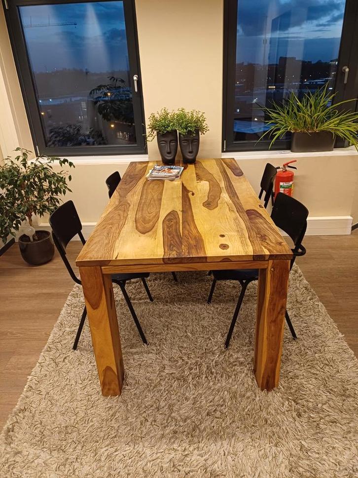 Mango houten eettafel 180x90x77, Huis en Inrichting, Tafels | Eettafels, Gebruikt, 50 tot 100 cm, 150 tot 200 cm, Vier personen