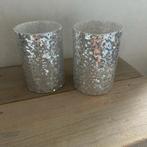 Kaarsenhouders, waxinelichtjes, glitter, zilver Riverdale, Ophalen of Verzenden, Zo goed als nieuw, Overige materialen, Minder dan 25 cm
