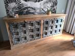 Houten Indiaas dressoir/Buffetkast met deuren, Huis en Inrichting, Kasten | Dressoirs, Ophalen, Vintage/Industrieel, 150 tot 200 cm