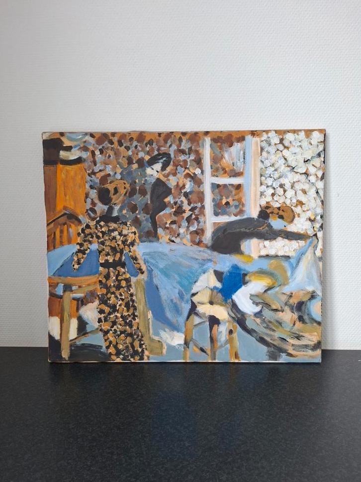 Impressionistisch schilderij op spieraam olie op doek., Antiek en Kunst, Kunst | Schilderijen | Modern, Ophalen of Verzenden