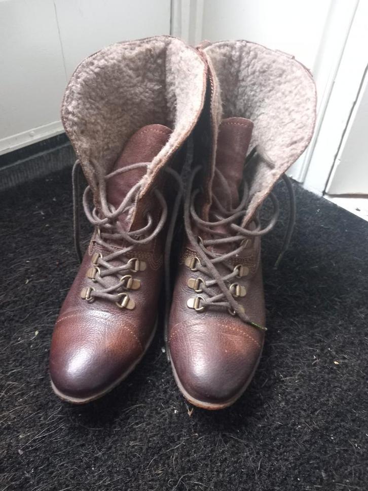 Bruine veterlaarzen van Snipe - Maat 38, Kleding | Dames, Schoenen, Gedragen, Lage of Enkellaarzen, Bruin, Ophalen of Verzenden